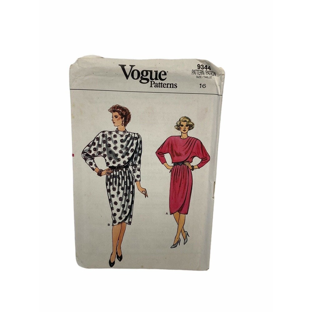 Vogue 9344 Misses Loose Fitting Blouson Dress Sewing Pattern size 16